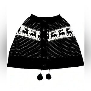 Pol sweater skirt medium button up moose deer elk folk ski mountain